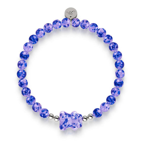 Tanzanite | .925 Sterling Silver | Firefly Glass Deluxe Bear Bracelet